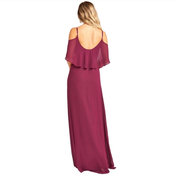 SHOW ME YOUR MUMU Caitlin Ruffle Maxi Dress ChiffonSize Small - Picture 2 of 3